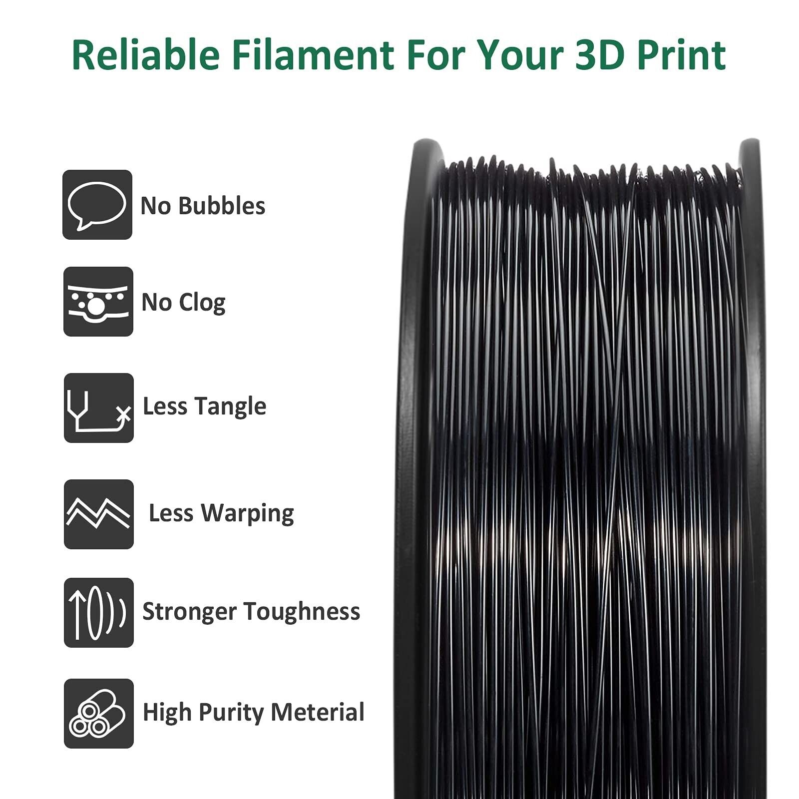 Geeetech ABS 1.75mm Black Filament 1kg Roll