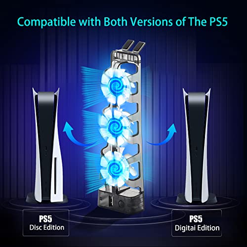 PS5 Cooler Fan with LED Light and USB Port