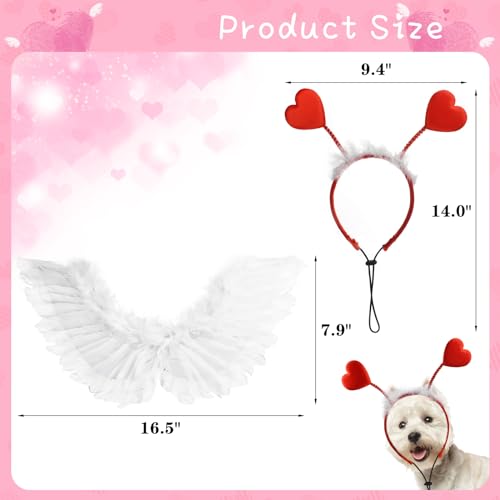Valentine’s Day Dog Costume Set with Heart Wings