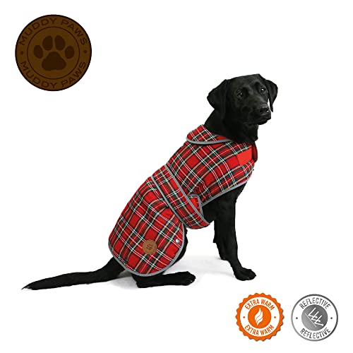 Ancol Muddy Paws Highland Dog Coat, Red Tartan