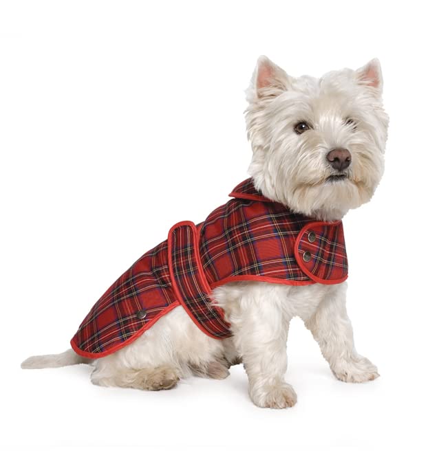 Ancol Muddy Paws Highland Dog Coat, Red Tartan
