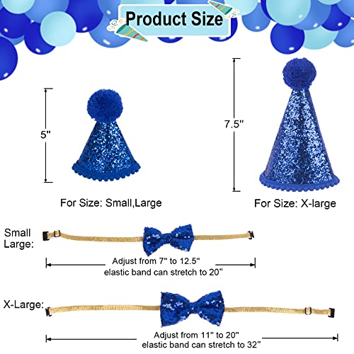 Blue Birthday Bandana and Hat for Big Dogs