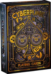 Cyberpunk Gold Playing Cards with Card Game e-Book