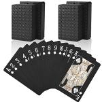 Joyoldelf Waterproof Black Playing Cards - 2 Decks