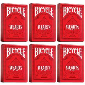 Bicycle 6 Deck Rider Back Red Hearts Bundle