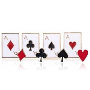 8-Piece Poker Card Enamel Brooch Pin Set