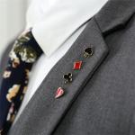 8-Piece Poker Card Enamel Brooch Pin Set