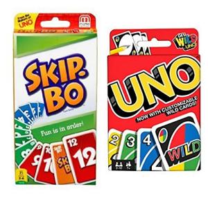 Skip Bo and Uno Card Game Bundle