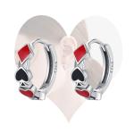 Poker Card Hearts and Spades Hoop Earrings