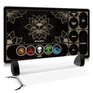 Magic Gathering Playmat with Colorful Land Design