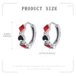 Poker Card Hearts and Spades Hoop Earrings