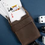 Classic Leather Playing Cards Case in Bourbon Brown