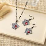 Poker Card Earrings and Necklace Set for Women