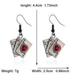 Poker Card Earrings and Necklace Set for Women