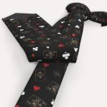 Men's Novelty Tie with Poker and Card Design