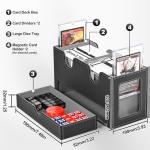 UAONO Double Storage Card Deck Box with Dice Tray