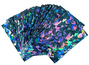 100 Black Holographic Trading Card Sleeves