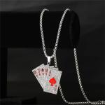 Hip Hop Playing Card Necklace and Earrings Set
