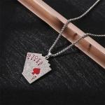 Hip Hop Playing Card Necklace and Earrings Set