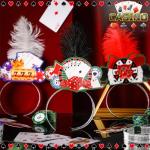Casino Night Tiaras with Dice and Feathers