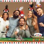 Casino Night Tiaras with Dice and Feathers