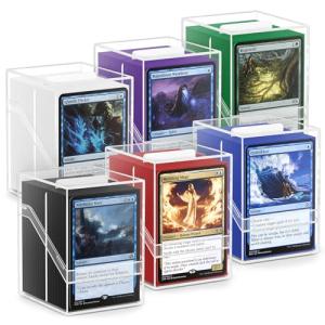6 Pack Clear Card Deck Boxes with Sleeves