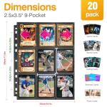 20 Pack Black Trading Card Sleeves for Binders