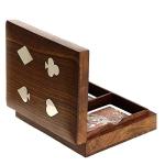 Handmade Wooden Playing Card Box with 2 Decks