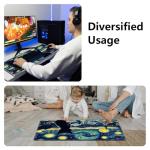 Starry Night Black Cat MTG Playmat 24x14 Inches