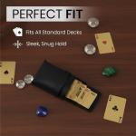 Black Leather Playing Card Case for Poker & Bridge