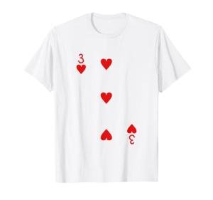 Three of Hearts Halloween Poker Playing Cards T-Shirt