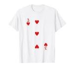 Three of Hearts Halloween Poker Playing Cards T-Shirt