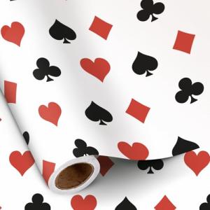 Red and Black Poker Card Suit Wrapping Paper