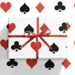 Red and Black Poker Card Suit Wrapping Paper