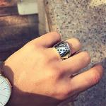 Vintage Diamond Spade Adjustable Poker Ring