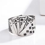 Vintage Diamond Spade Adjustable Poker Ring