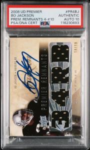 Bo Jackson Signed Football Card - PSA 10 10/10