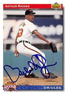 Arthur Rhodes Signed 1992 Upper Deck Baseball Card