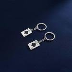 Stainless Steel Ace of Spades Poker Keychain Set