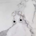 Stainless Steel Ace of Spades Poker Keychain Set