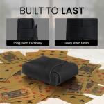 Black Leather Playing Card Case for Poker & Bridge