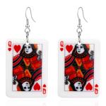 Funny Acrylic Poker Card Earrings for Women