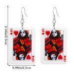Funny Acrylic Poker Card Earrings for Women