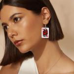 Funny Acrylic Poker Card Earrings for Women