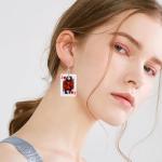 Funny Acrylic Poker Card Earrings for Women