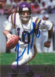 Fran Tarkenton Signed Vikings Upper Deck Card #45