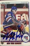 Mike Richter Signed 1990 Upper Deck Rookie Card