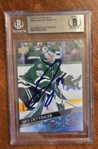 Jake Oettinger Signed Young Guns Rookie Card