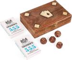 Wooden Playing Card Holder Box with 2 Card Sets