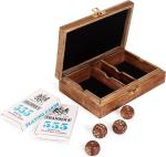 Wooden Playing Card Holder Box with 2 Card Sets